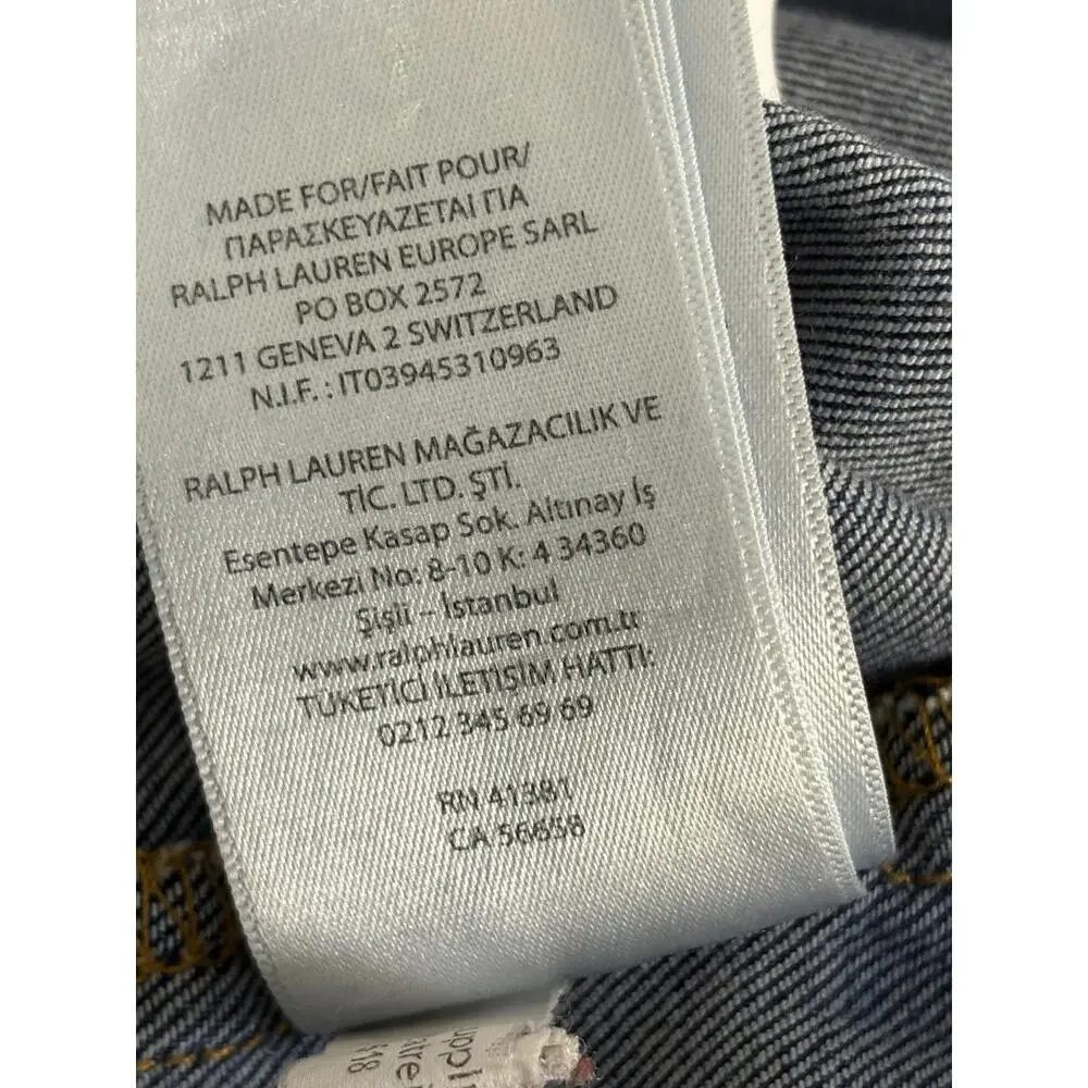 Polo Ralph Lauren‎ Denim Jacket 6X Made in Egypt